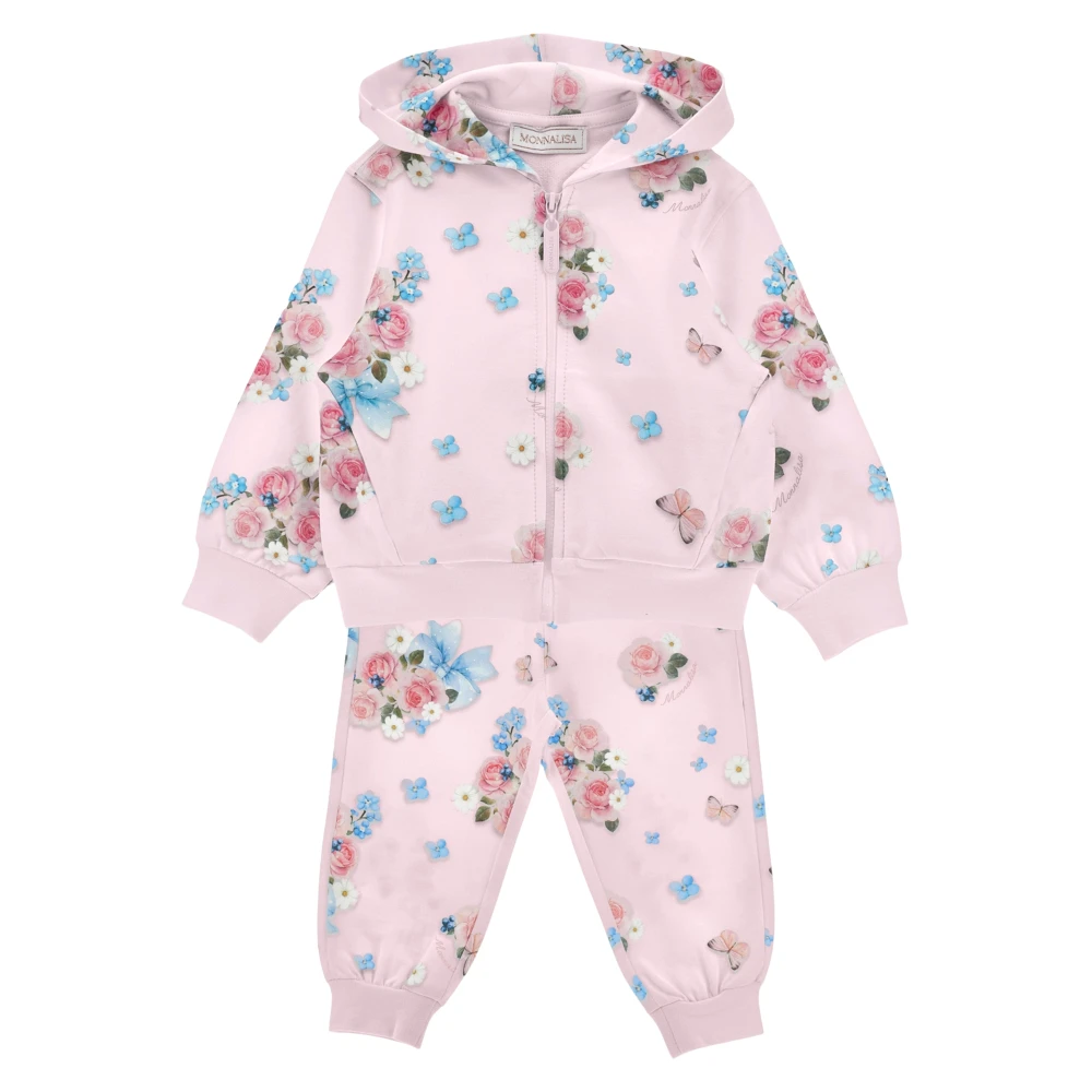 Monnalisa Girls Multicolor Kids Sport Sets, 9 M, Floral Tracksuit