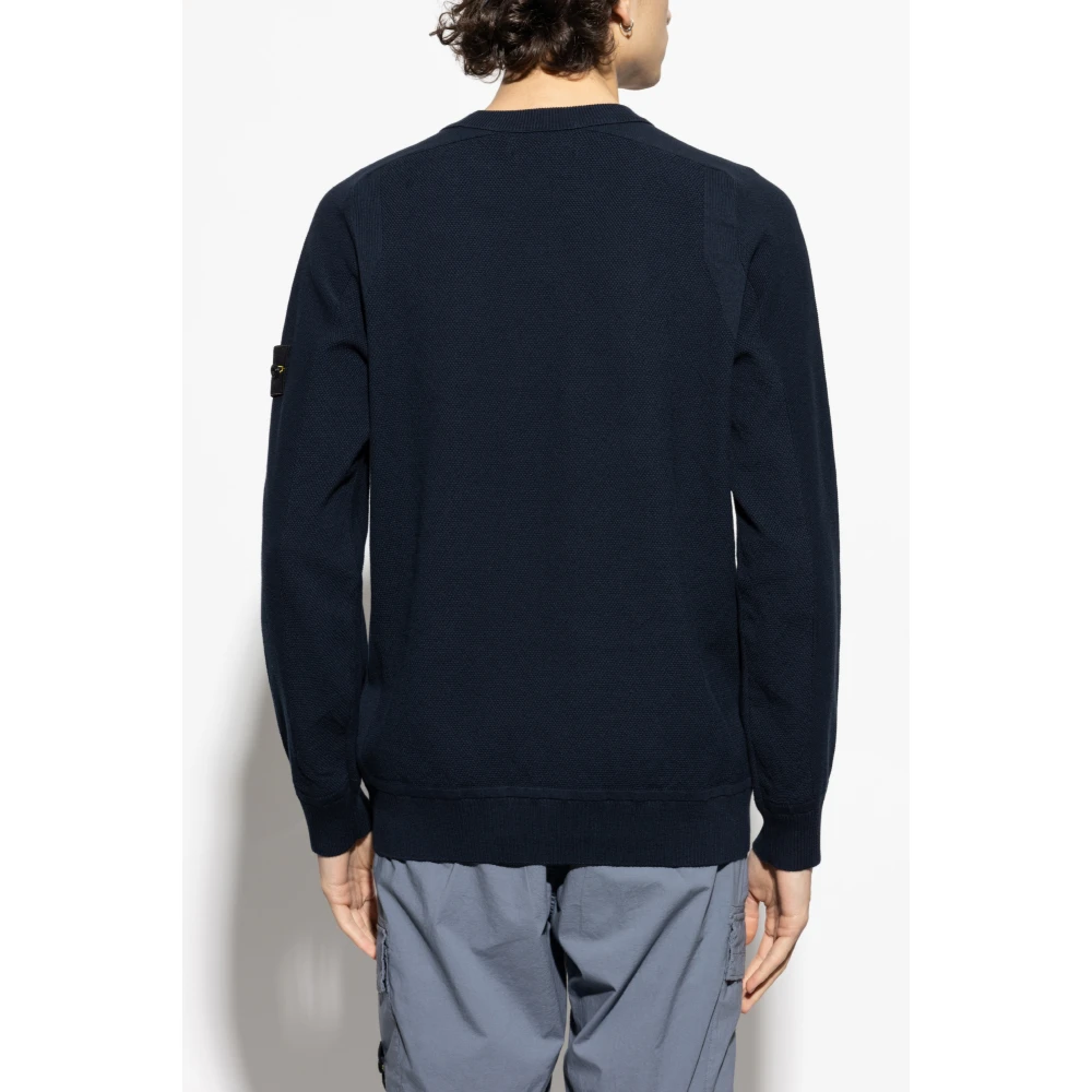 Stone Island Trui met logo Blue Heren
