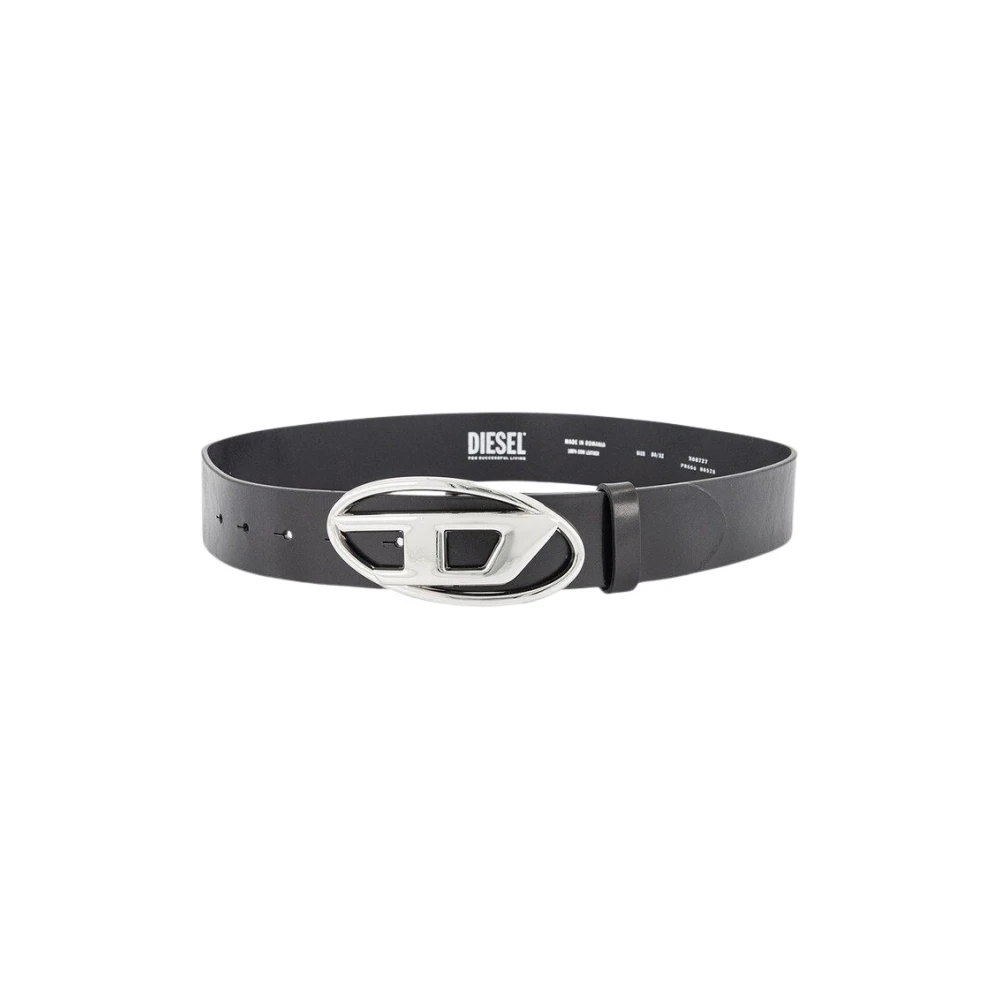 Diesel Logoed Leather Belt - Male - Belts - Black - 90 Cm - Accessories - Image 6
