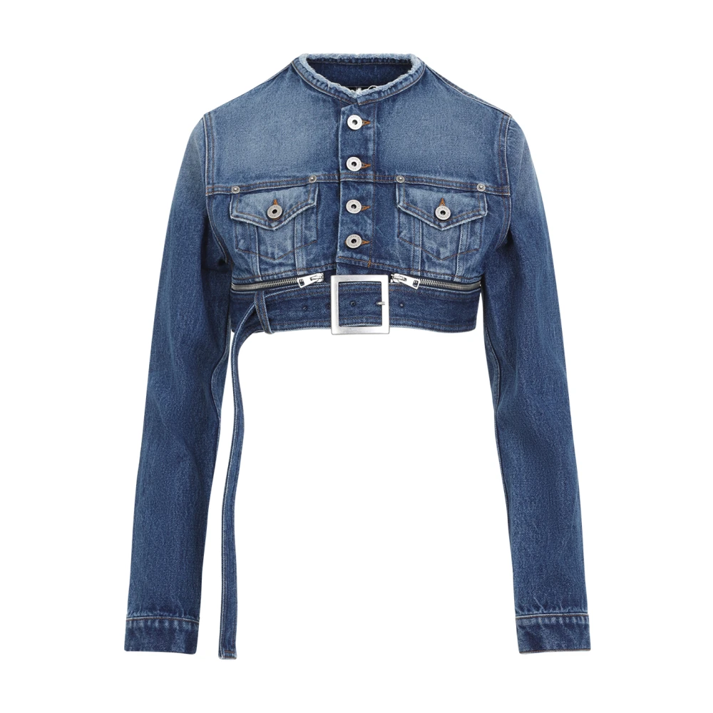 Jean Paul Gaultier Vintage Blue Cropped Denim Jacket Blue Dames