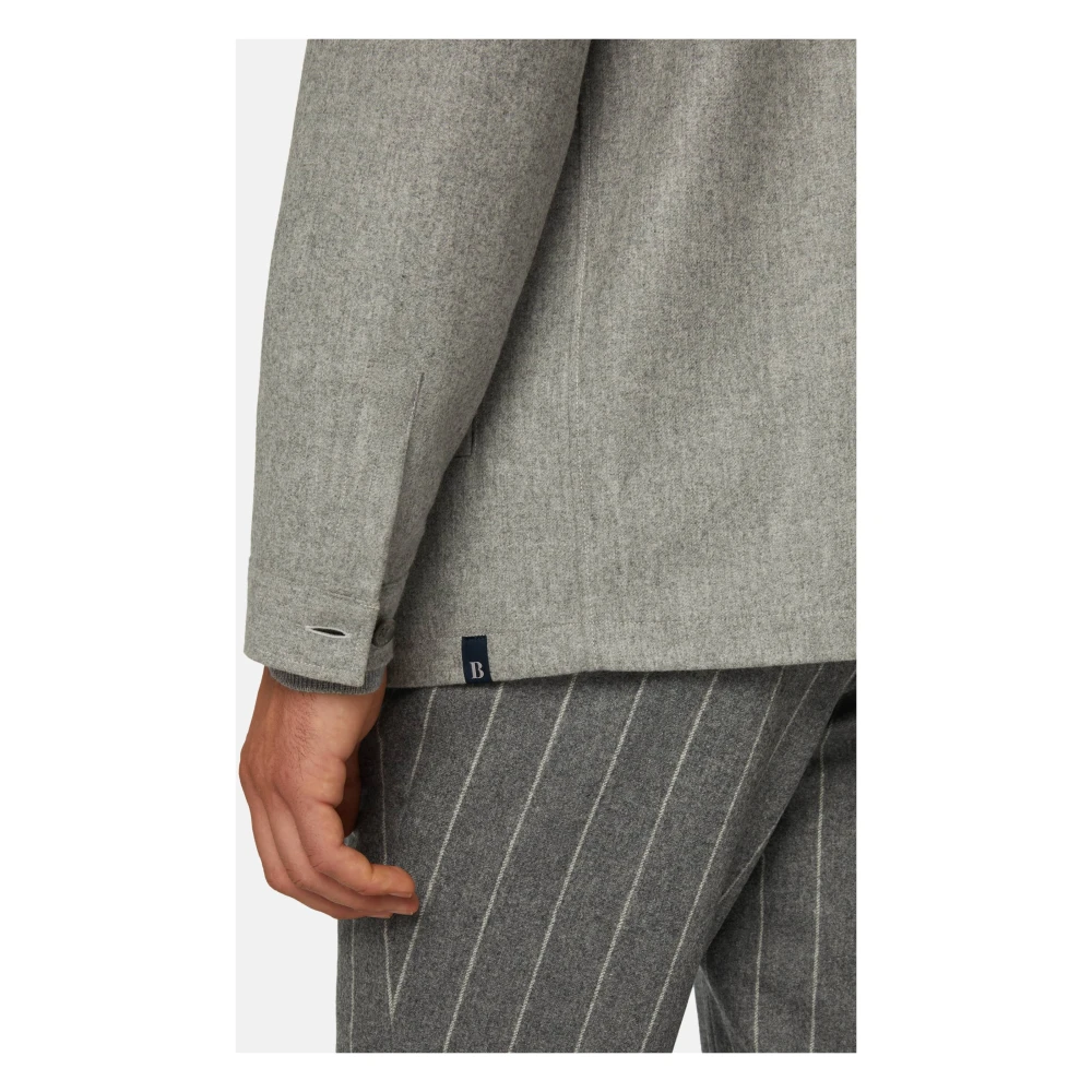 Boggi Milano Link Shirt Jacket in Wol Jersey Gray Heren