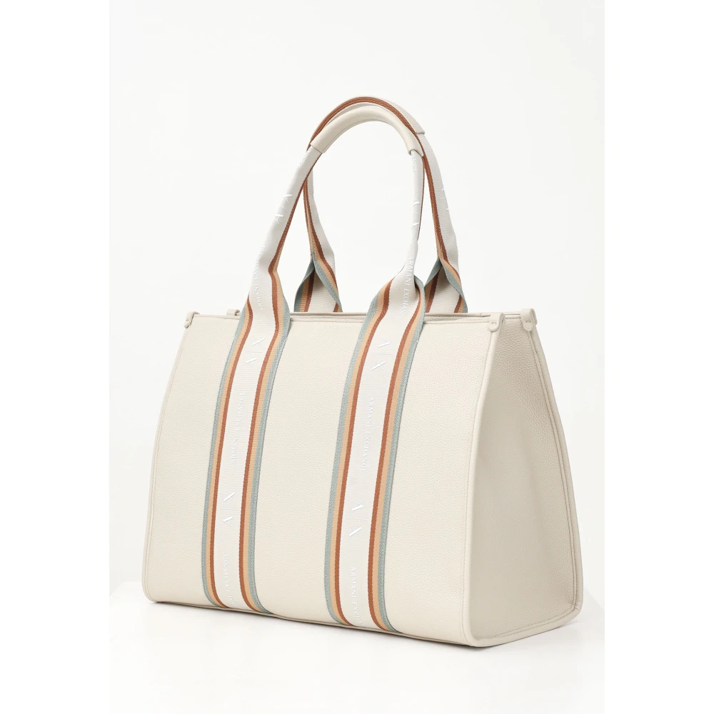 Armani Exchange Beige Shopper Tas Eigentijds Stijl Beige Dames