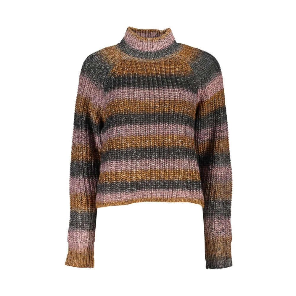 Desigual Damen Multicolor Stylischer Rollkragenpullover Mit Kontrastdetails
