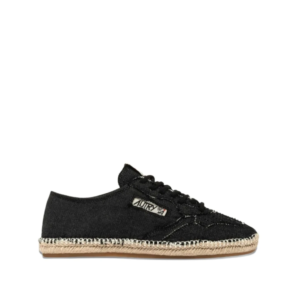 Autry Women's Black Silk & Nylon Flat Shoes - Espadrilles - 5 Uk - Shoes