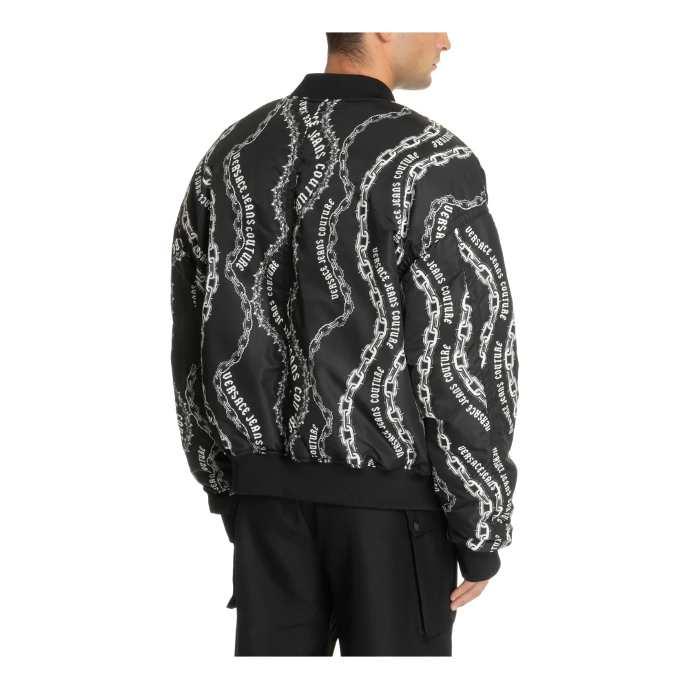 Versace Jeans Couture Abstract Multicolor Donsjack Koord Rits Black Heren