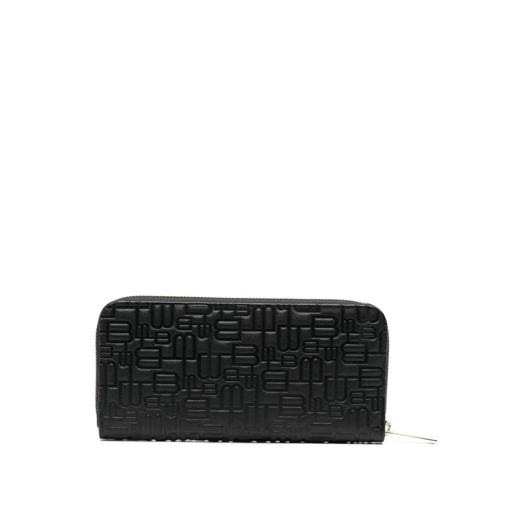 Baldinini Monogram Zip Wallet Zwarte Casual Stijl Black Dames