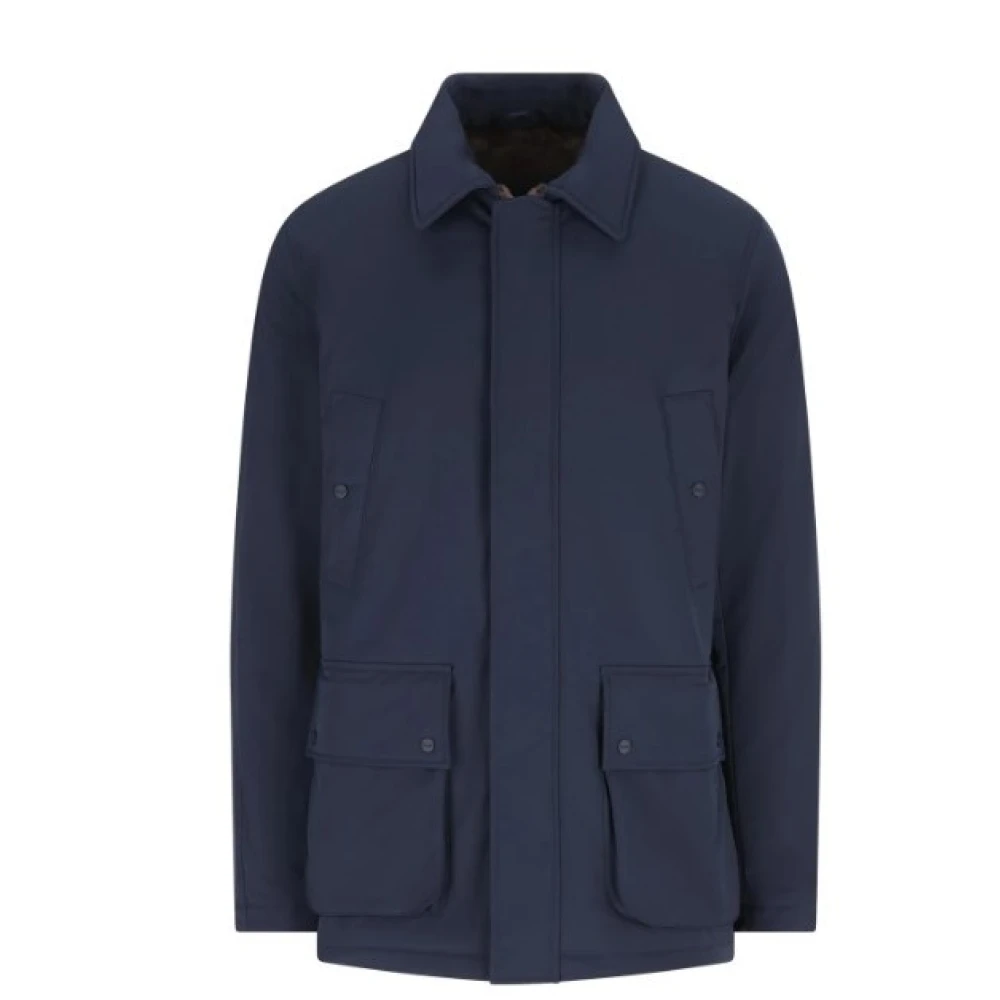 Herno Men's Blue Light Jackets, Xl, Button-Up Coat With Pockets