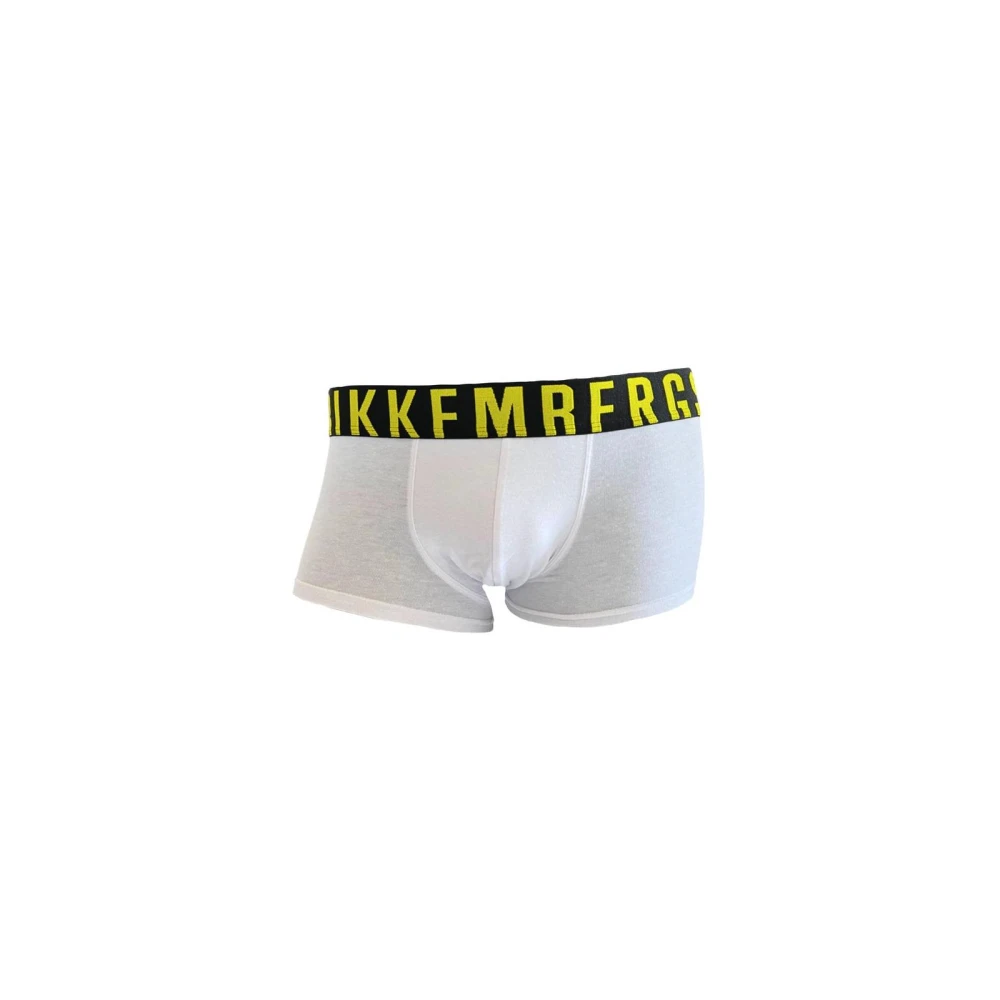Bikkembergs Men's White Underpants, L, Polyester Boxers With Branded Band
