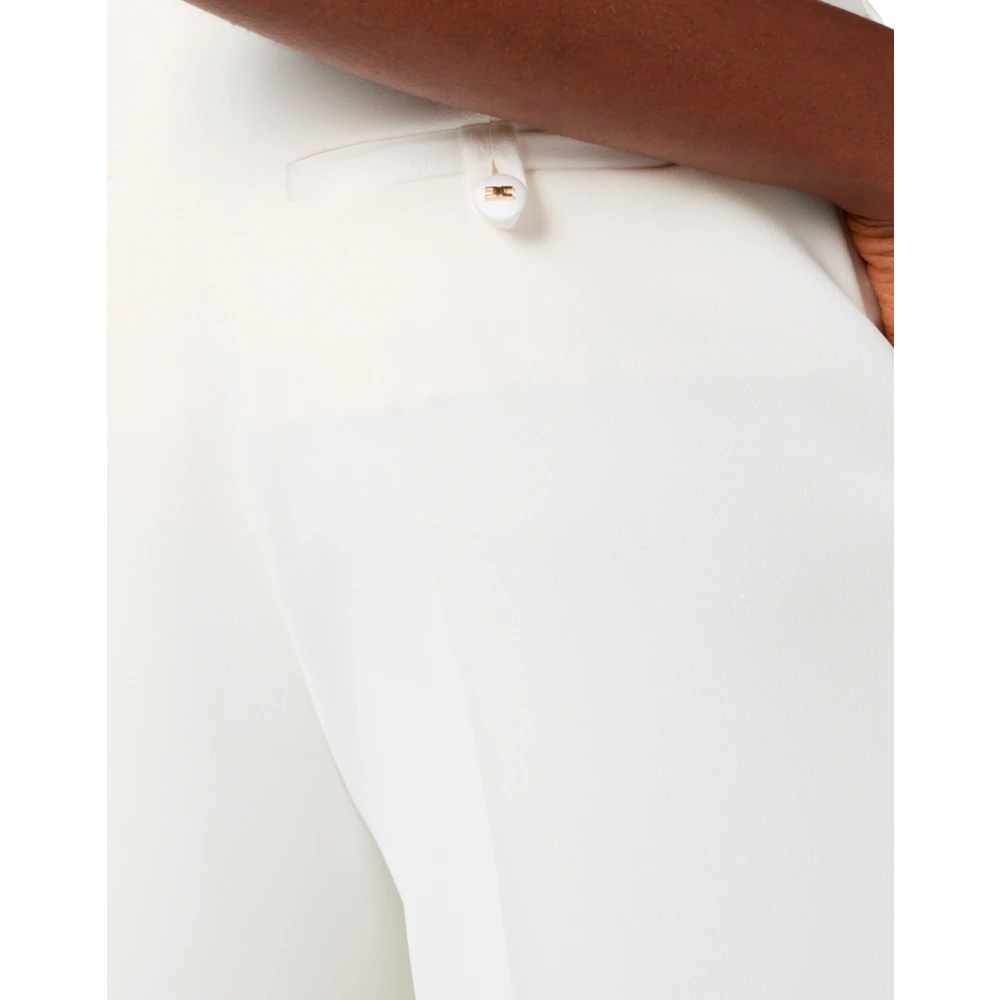 Elisabetta Franchi Wijde broek met brede plooien Beige Dames
