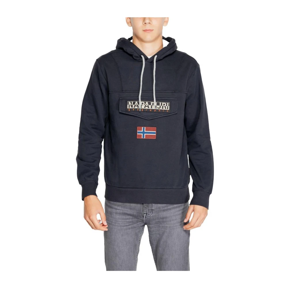 Napapijri Zwarte Katoenmix Sweater Heren Collectie Black Heren
