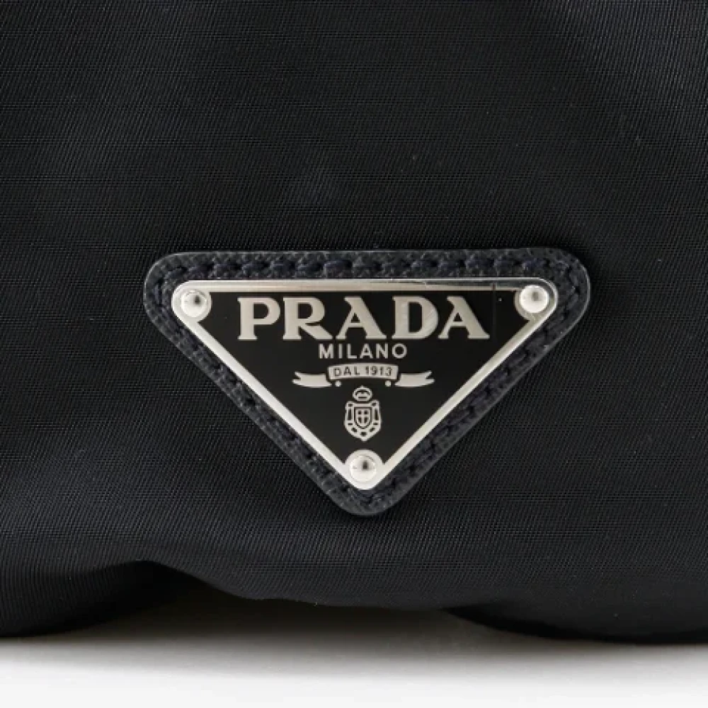 Prada Vintage Pre-owned Canvas shoulder-bags Black Dames