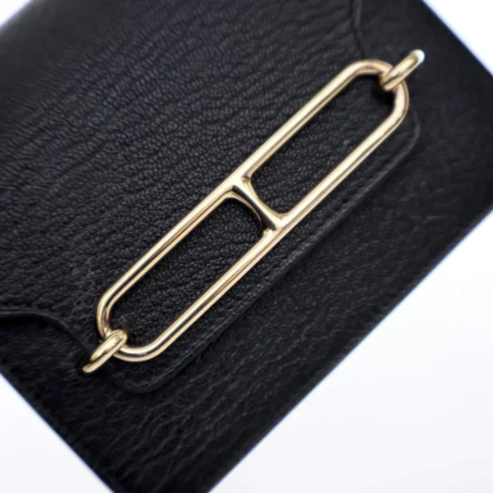 Hermès Vintage Pre-owned Leather wallets Black Dames