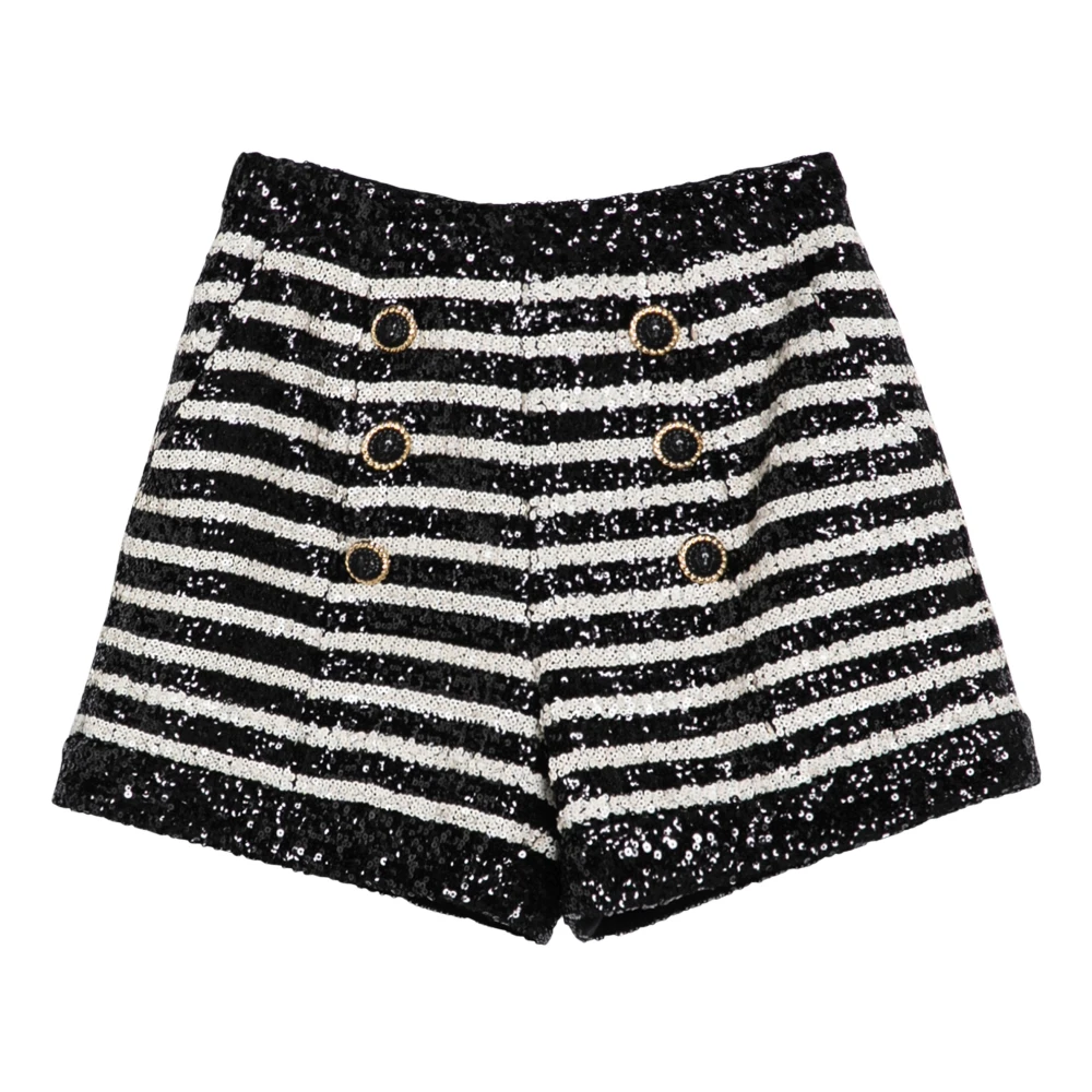 Balmain Korte Denim Shorts Black Dames