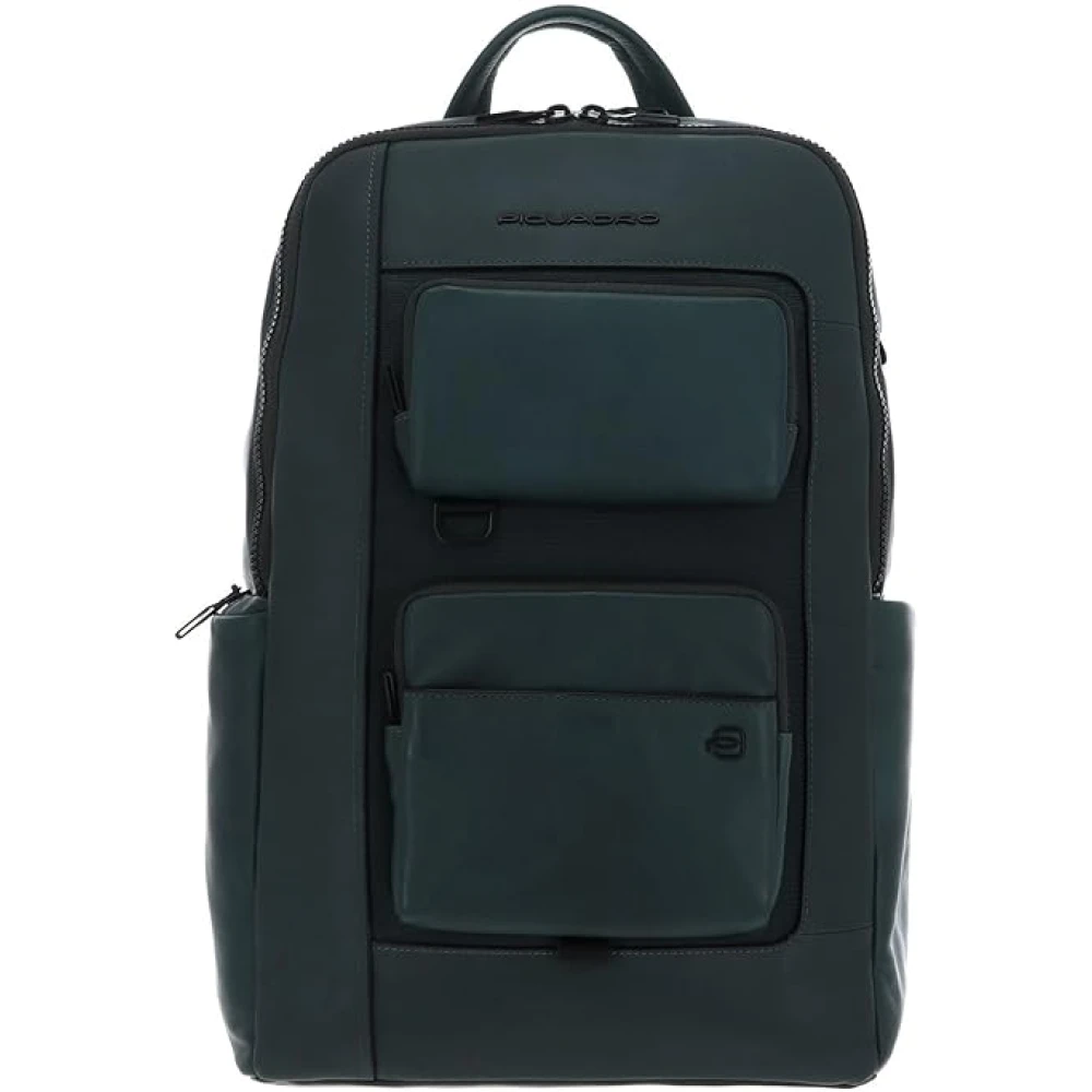 Piquadro Men's Green Backpacks, One Size, Backpack With Rfid Protection