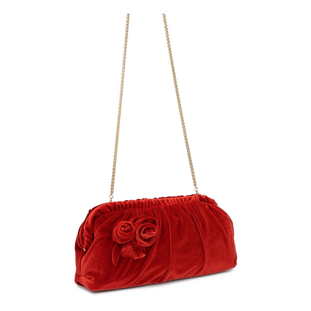Kazar Rode stoffen handtas met grote bloemen Red Dames