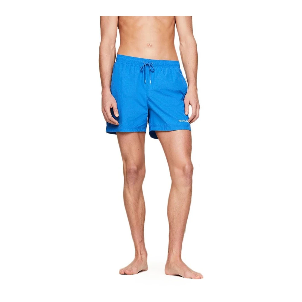 Tommy Jeans Groene Slim Fit Geborduurde Zwembroek Blue Heren