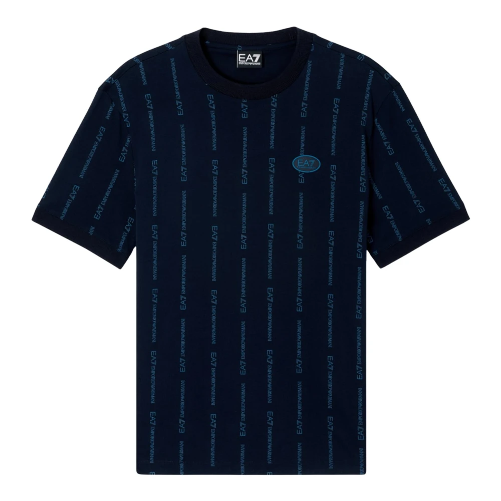 Emporio Armani Ea7 Mannelijk Blauw Tops Heren, Xl, Short Sleeve T-Shirt