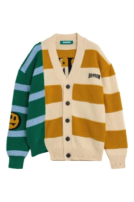Multifärgad Stickad Cardigan Sweater