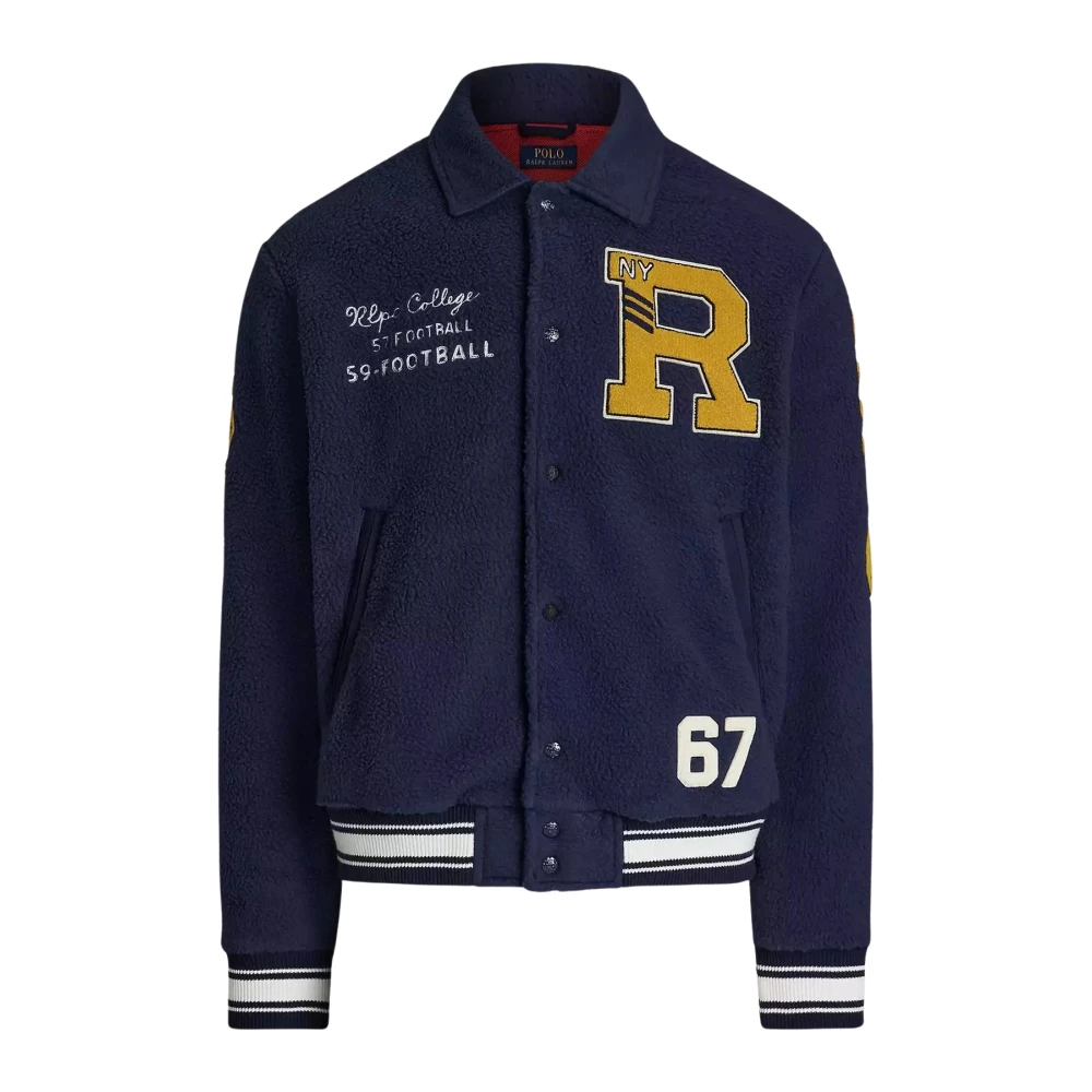 Ralph Lauren Marineblauwe fleecejack met logo Blue Heren