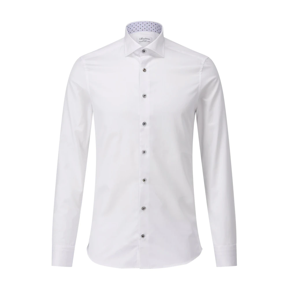 Stenströms Casual Overhemd in Blauw Geruit Patroon White Heren