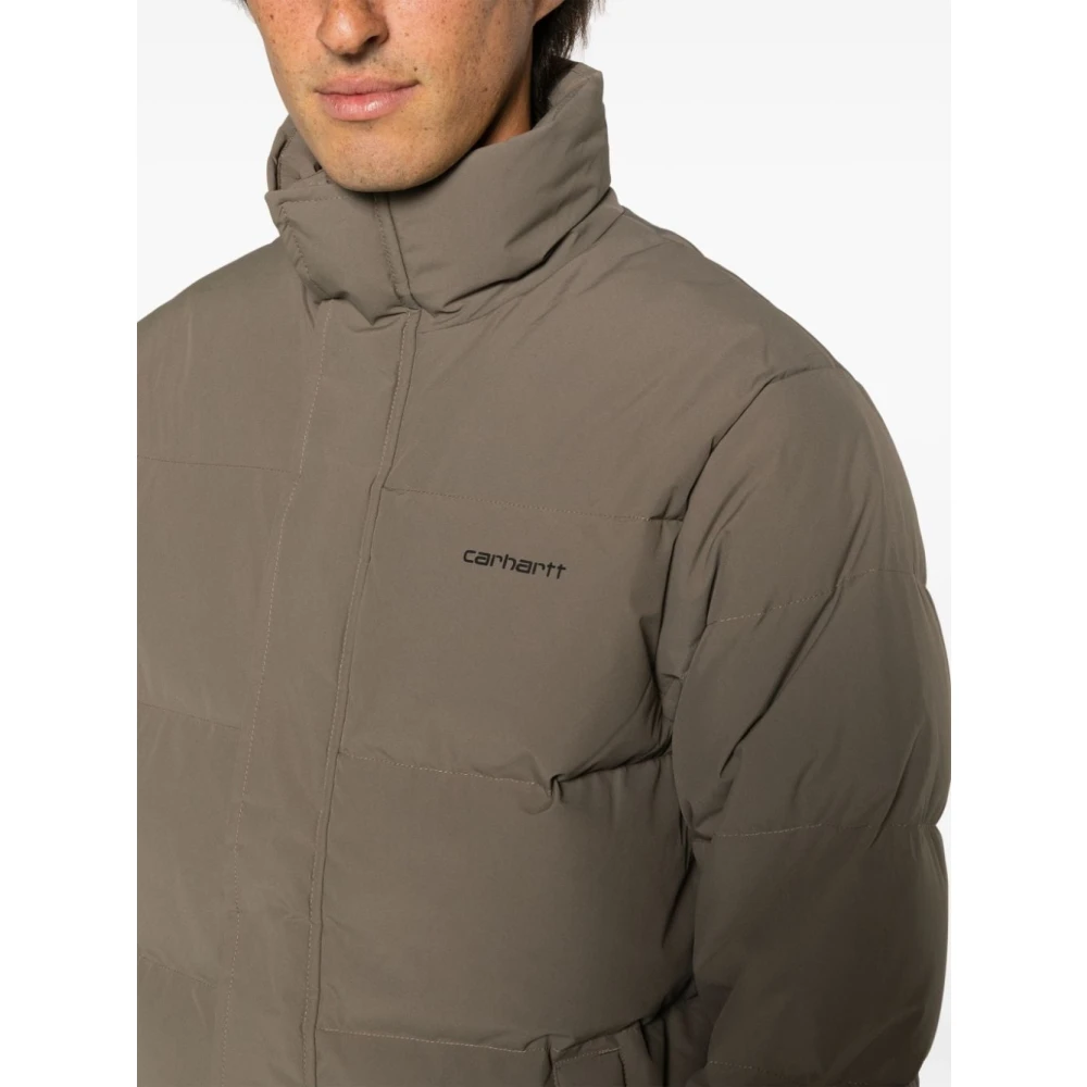 Carhartt WIP Gewatteerde jassen met logo print Green Heren