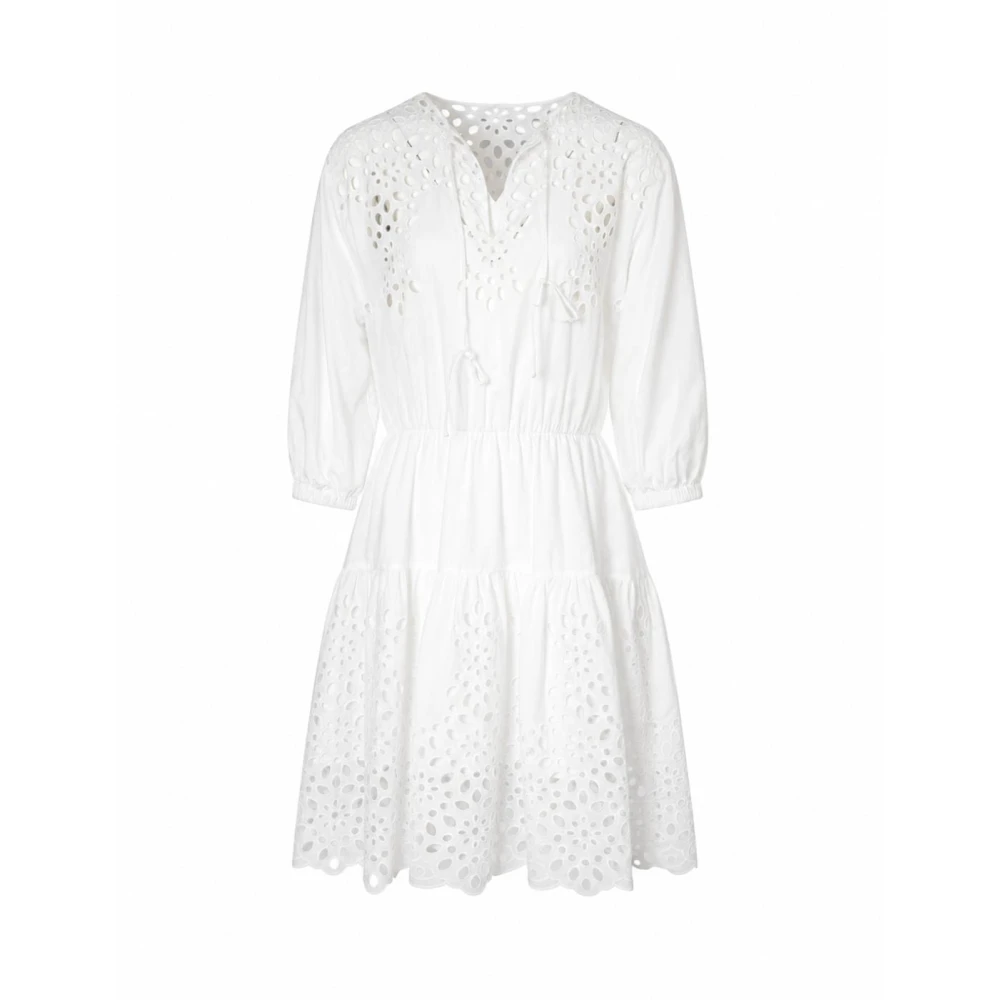 Moschino Women's White Perforated Midi Dress - Midi Dresses - L - Dresses