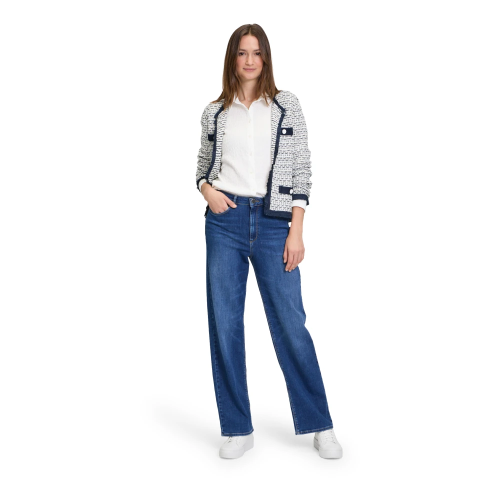 Betty & Co High Waisted jeans met wijde pijpen Blue Dames