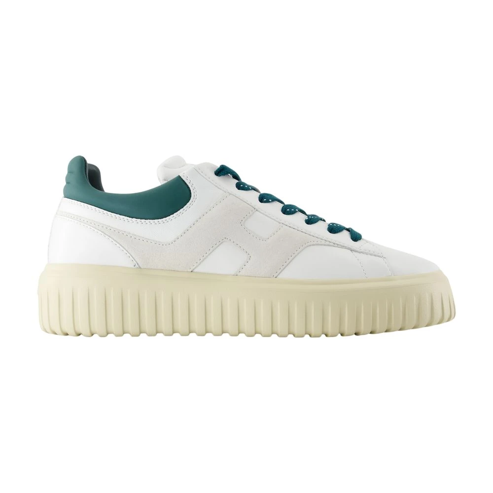 Hogan Men's White Leather Striped Sneakers