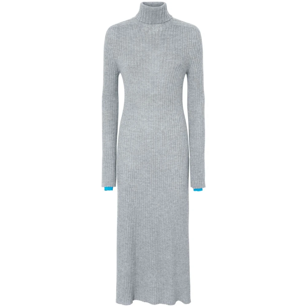 Pinko Women's Gray Knitted Dresses, L, Casual Maxi Dress