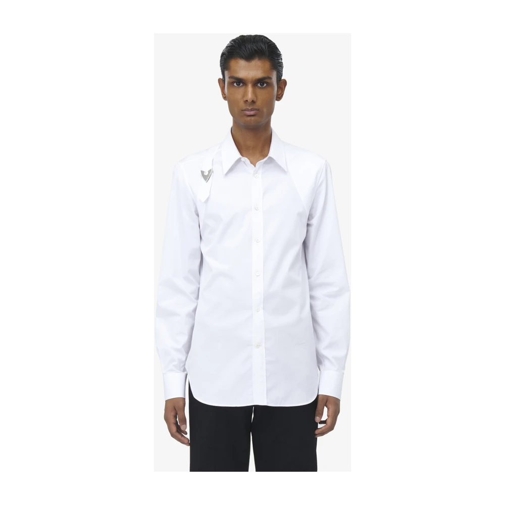alexander mcqueen Wit Overhemd met Harnas Detail White Heren