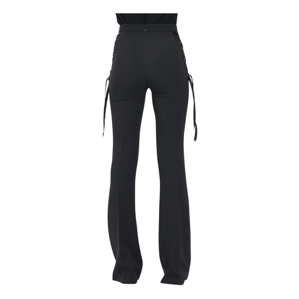 Elisabetta Franchi Zwarte elegante broek met hoge taille Black Dames