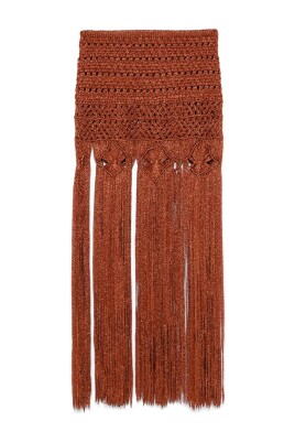 rust-brown-fringe-detailing-skirt