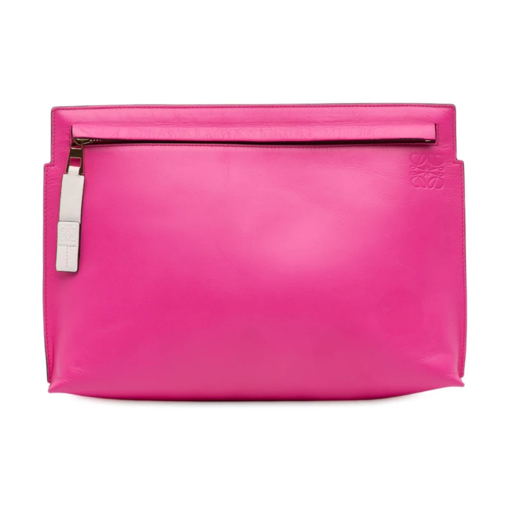 Loewe Pre-Owned Women's Pink Pre-Owned Leather Zip Pouch