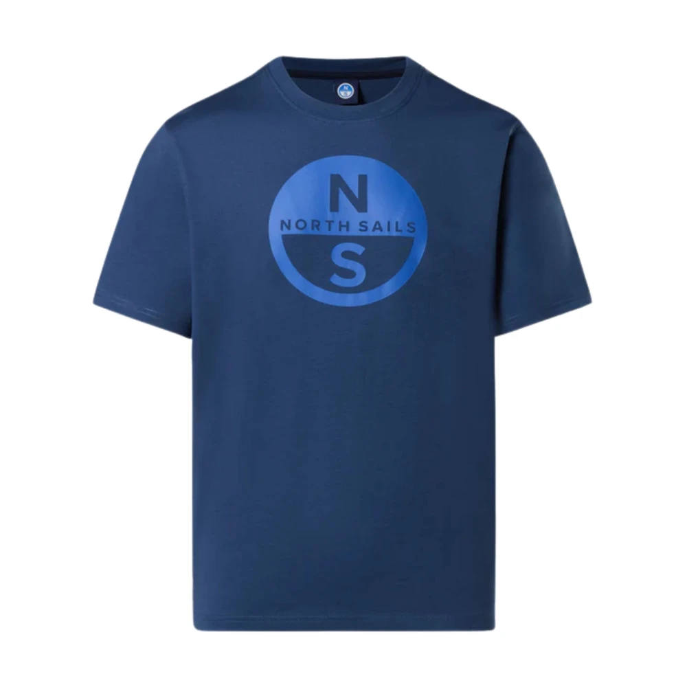 North Sails Men's Blue Big Logo Cotton T-Shirt, T-Shirts, S, Tops