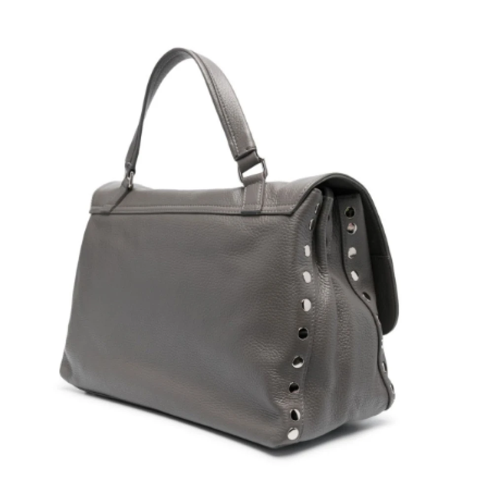 Zanellato Stud Versierde Grijze Leren Handtas Gray Dames