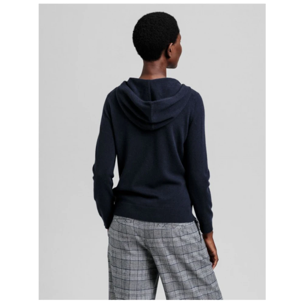 Gant Extra Fijn Hooded Gilet Blue Dames
