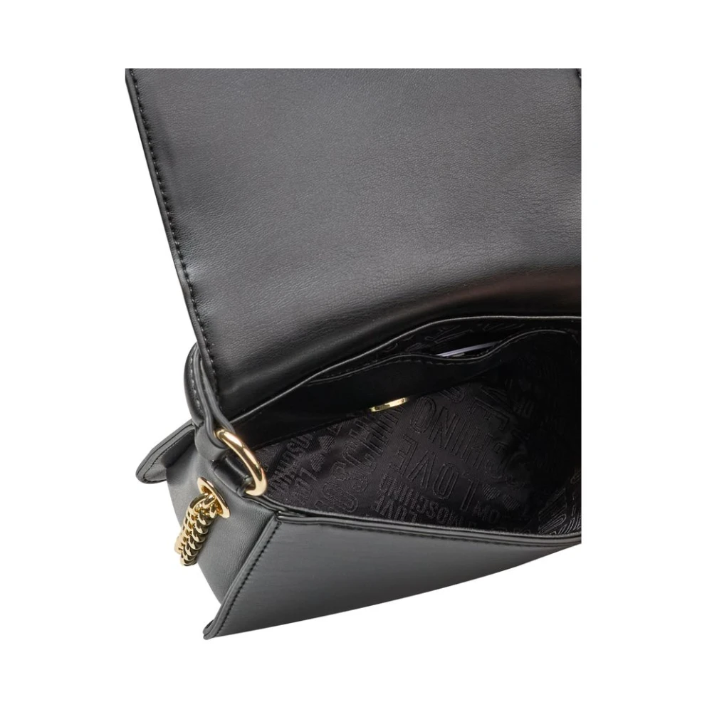 Love Moschino Zwarte polyethyleen handtas met logo Black Dames