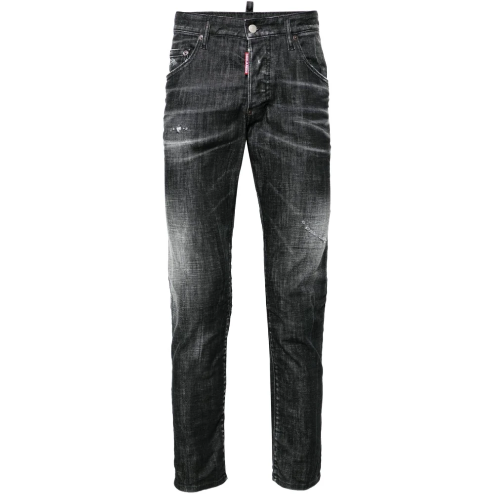 Dsquared2 Men's Black Slim-Fit Jeans,, Slim Fit Faded Jeans Extra Large