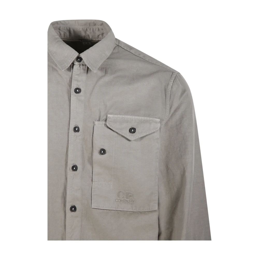 C.P. Company Vintage Khaki Logo Shirt Gray Heren