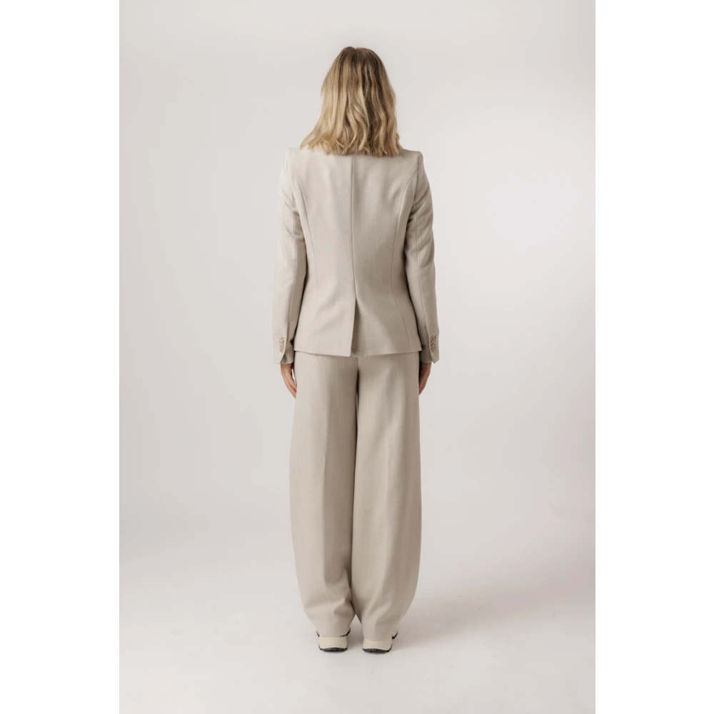 drykorn Bruine Blazer met Slim Fit Beige Dames