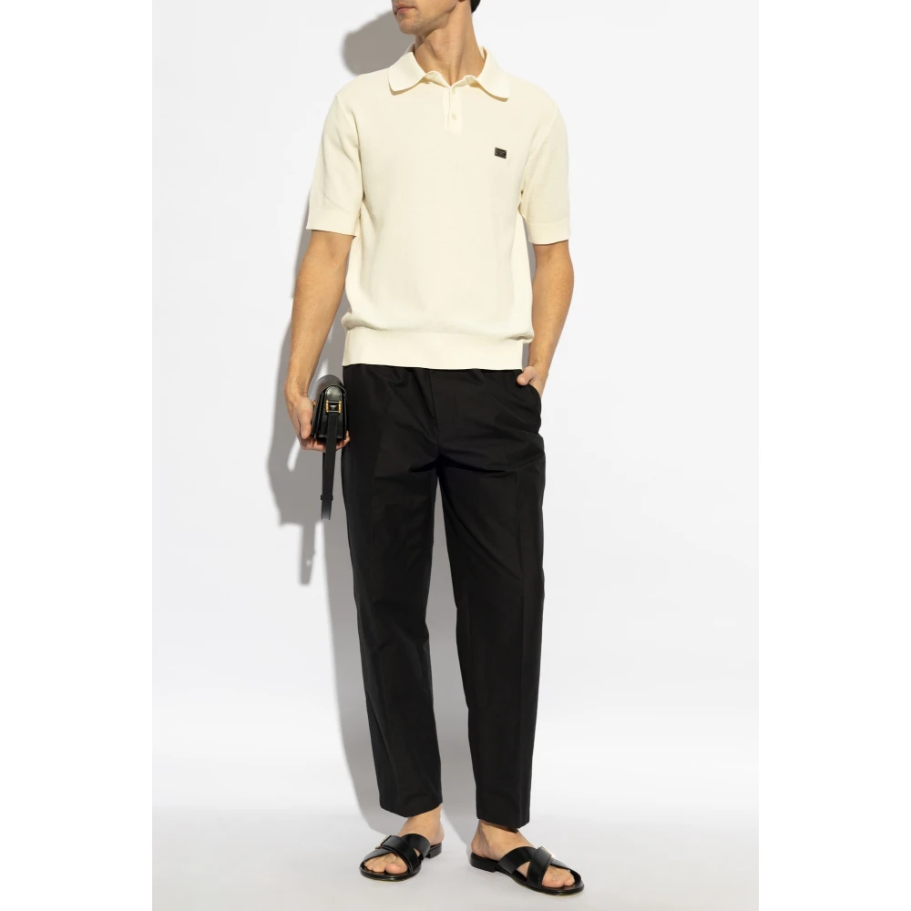 Dolce & Gabbana Katoenen poloshirt Beige Heren