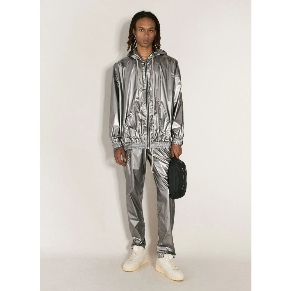 Rick Owens Foil Finish Geborduurde Trainingsbroek Gray Heren