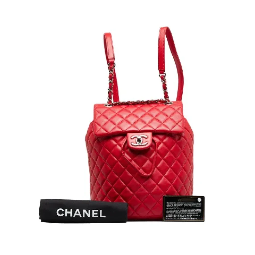 Chanel Vintage Pre-owned Leather backpacks Red Dames