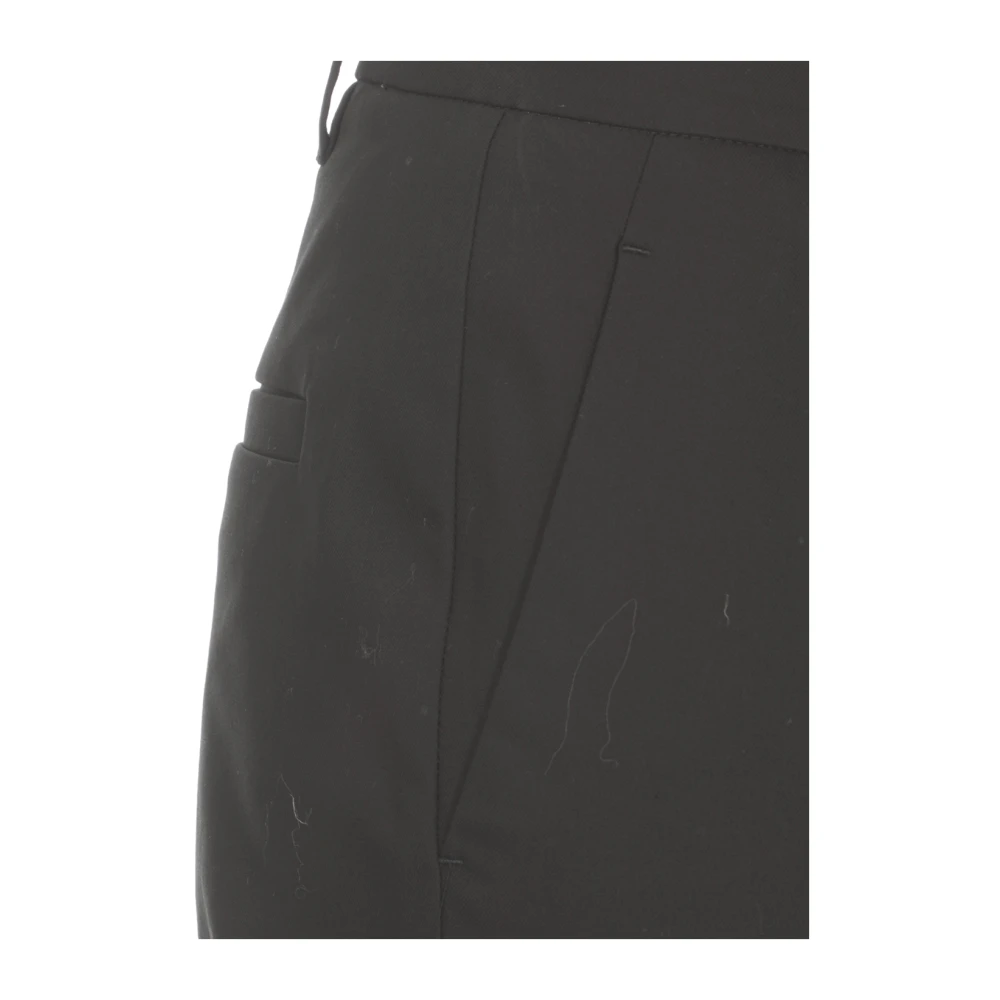 BRUNELLO CUCINELLI Zwarte katoenen broek met messing details Black Dames