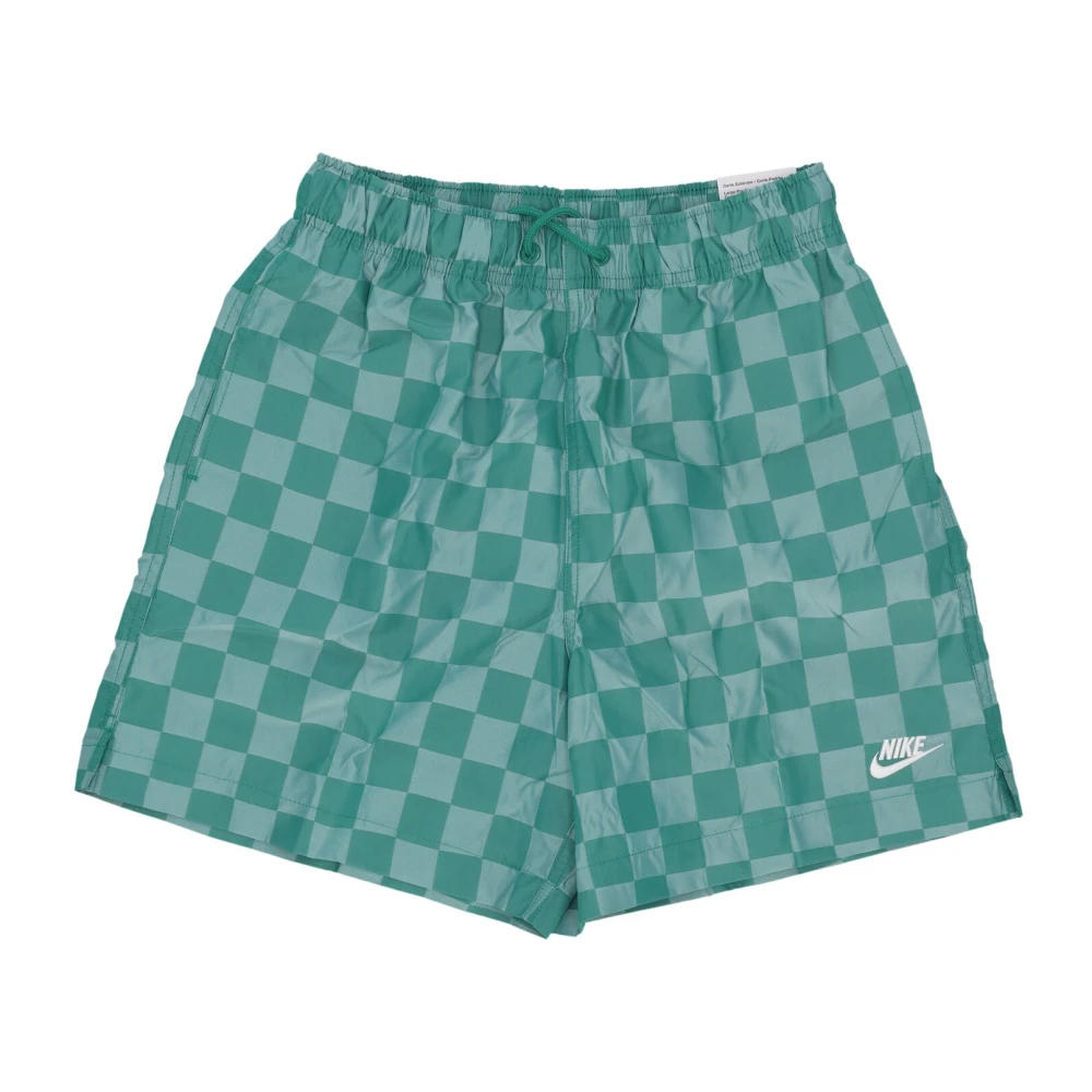 Nike Men's Green Training Shorts, M, Flow Checkers Shorts Malachite/White