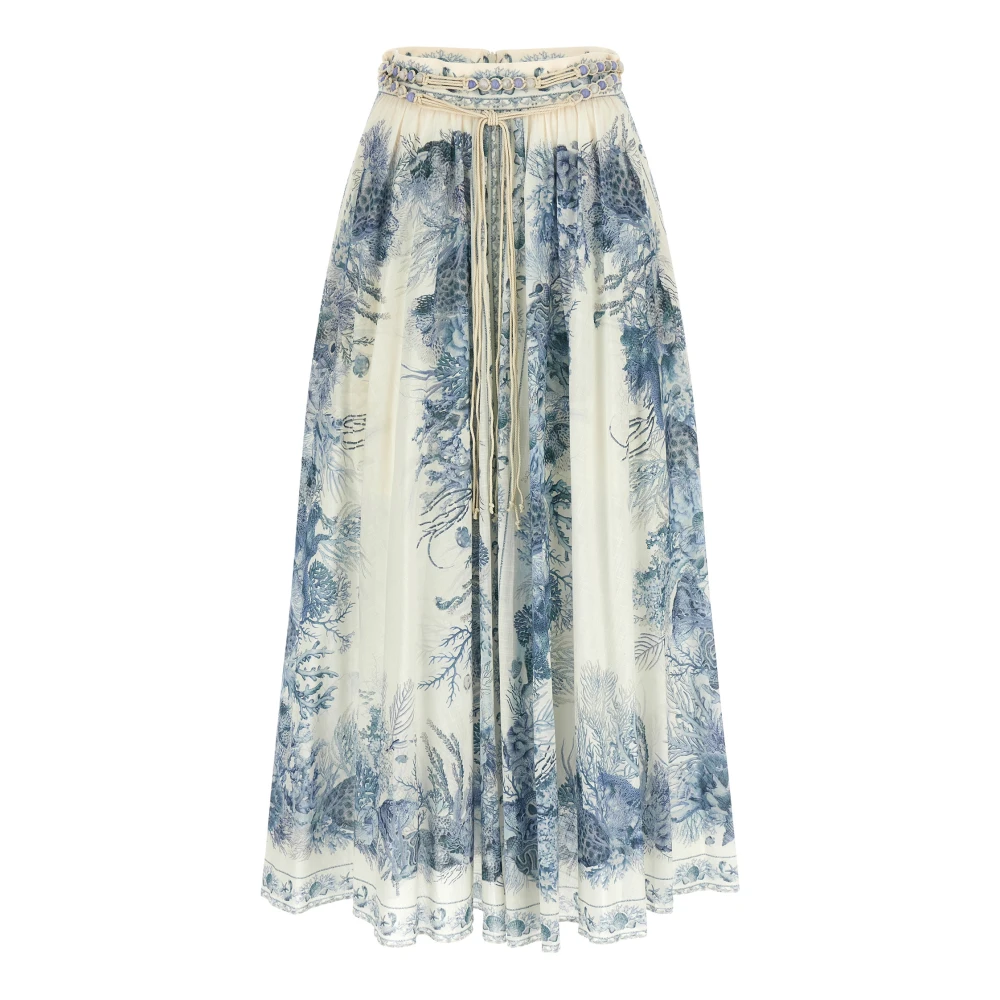 Zimmermann Women's Multicolor Midi Skirts, Xs, Wanderlust A-Line Maxi Skirt