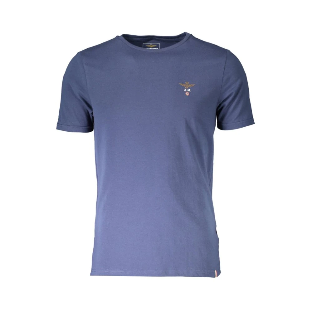 Aeronautica Militare Men's Blue Cotton Outdoor T-Shirt - T-Shirts - L - Tops