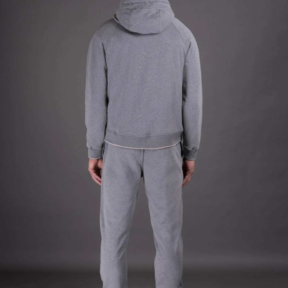 Moorer Tweekleurige Katoen Kasjmier Jumpsuit Gray Heren