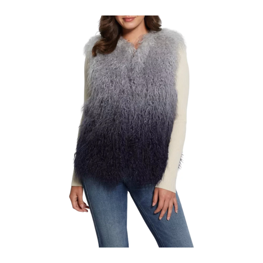 Guess Imitatiebont Vest Grijs Blauw Degrade Gray Dames