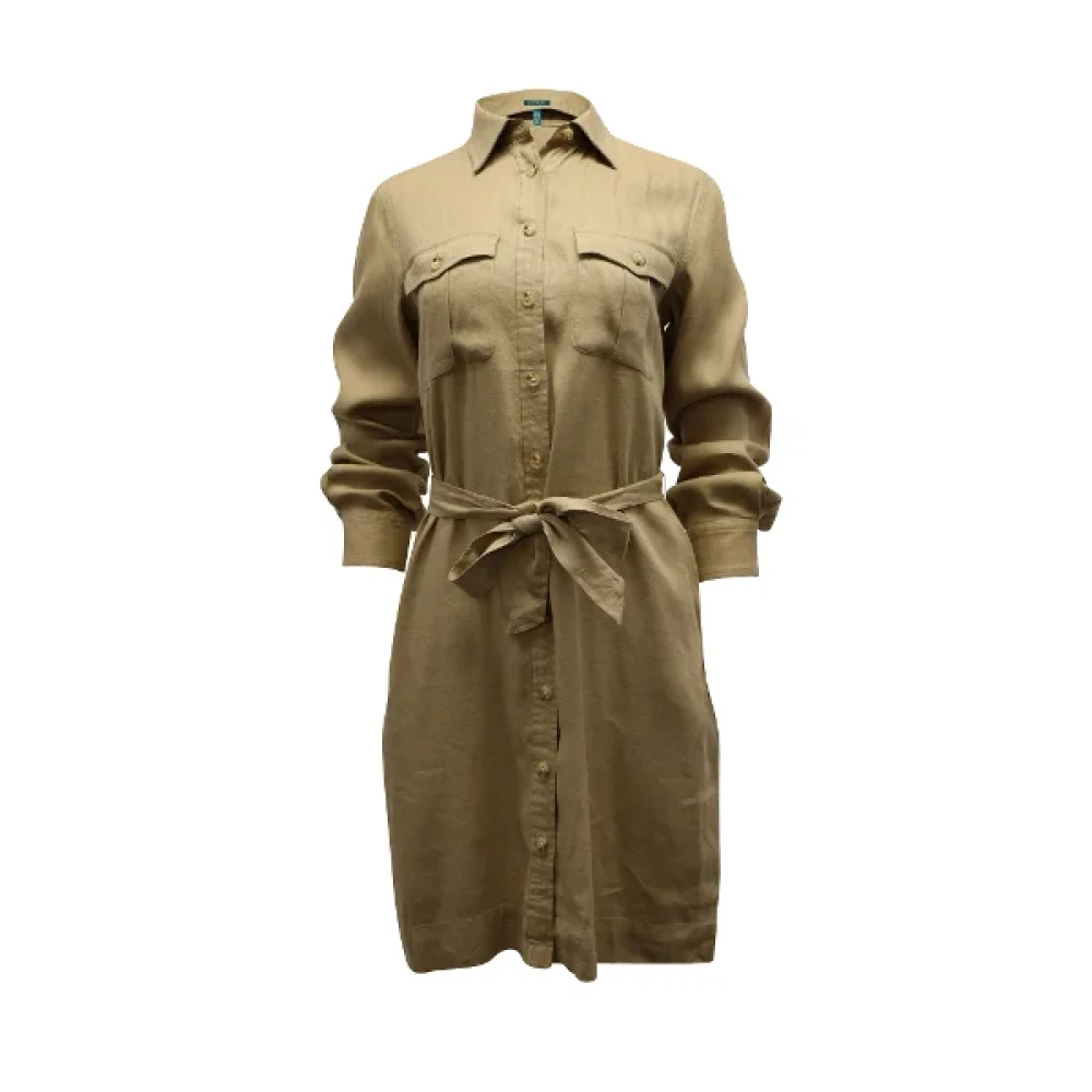 Ralph Lauren Pre-owned Linen dresses Beige Dames